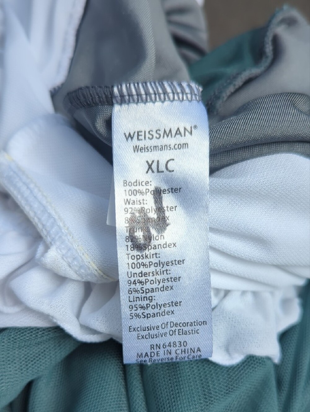 Weissman White, Sage and Brown Corset-Style Peasant Midi Dress - Picture 3 of 3